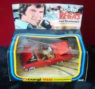 Corgi Vegas Ford Thunderbird: Number 348 complete with figure in original box (please note some