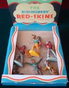 Rare Rob Toys The Ridingbery Red-Skins Plastic Soldiers: 1940s Set of 6 composition Indian Play