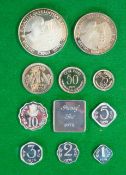 1975 Republic Of India Proof Coins Set: Containing 50 Rupees, 10 Rupees, 1 Rupee, 50 Paise, 25