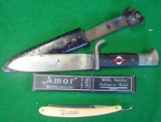 Hitler Youth Knife (German: Hitler-Jugend-Fahrtenmesser): Was a knife sold to and carried by boys of