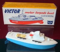 Sutcliffe Models Victor clockwork Motor Torpedo Boat: Blue hull with white deck and