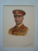 High Quality Field Marshal Smuts South Africa Leader Signed Watercolour 1945 by Alex Statters: Jan