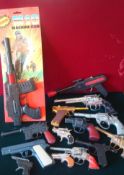 Selection of Metal and Plastic Toy Guns: To include Crescent Lucer, O.K., Lone Star Burke`s Law Gun,