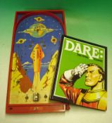 Chad Valley Space Bagatelle: Wooden framed with illustrated background of Rockets and Planets,