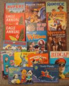 Selection of Childrens Annuals: To include Wagon Train, Rawhide, Maverick, Rupert, Eagle Annual, Roy