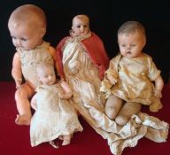 Collection of Early Dolls; To include Composite Head with soft body Reliable Doll Canada, Germany