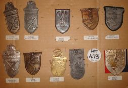 Collection of German Metal Arm Shields: To consist of Narvik (Navy), Narvik (Army), Cholm, Crimea (
