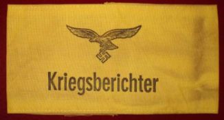 Luftwaffe Kriegsberichter Armband: Printed Black on Yellow having show through Lots 450 to 489