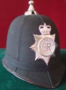 Humberside Police Helmet: Ball top Helmet complete with liner having chrome helmet plate to front (
