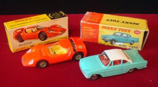 Dinky Toys: To include number 217 Alfa Romeo O.S.I. Scarabeo together with 143 Ford Capri all