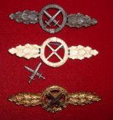German Close Combat Clasp Air to Ground Support: three variations Bronze, Silver and Gold 75mm