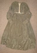 Ladies Olive Green Silk 2 Piece Ladies Dress: Long floor length skirt pleated at top together with