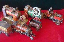 Collection of Edwardian Tin Plate: Having no makers names consists of 2 Pump Engines, Hessmobil