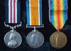 WW1 Military Medal and Pair: To 31462 Sjt W H Cook 136th Heavy Battery Royal Garrison Artillery.