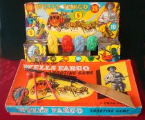Chad Valley Wells Fargo Game Boxed: 1961. Tales of Wells Fargo Shooting Game comprising tinplate