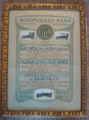Mercedes Benz Silk Advertising Sign: Printed on Light Green silk having 3 Black and White