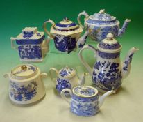 Collection of 19th/20th Century Blue & White China: To include Tea Pots from makers Pointons,