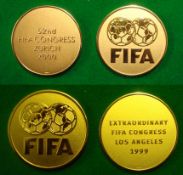 1999 & 2000 FIFA FA Official Medals: Gilt with relief design for FIFA Congress Los Angeles 1999