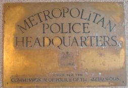 Original Scotland Yard Brass Sign: Large sign which came from the old Scotland Yard building when it