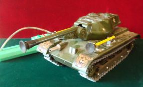 Battery Operated T-206 Tank: Made from Tinplate and plastic having a cable remote control and 3