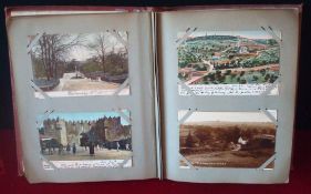 Large Edwardian Post Card Album: 200 Card album featuring various towns Stoke on Trent, Shelton,