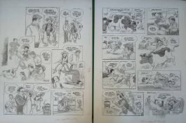 Original Artwork Cannon and Ball featuring in The Look-in Comic: Double page spread from issue