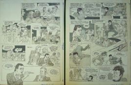 Original Artwork Doctor on the Go featuring in The Look-in Comic: Double page spread from issue