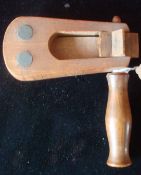 Miniature Gas Rattle: Wooden gas rattle / Alarm rattle good quantity made item 14cm wide