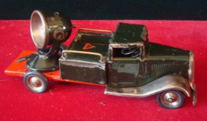 1930s Tri-ang Minic 49ME Clockwork Searchlight Lorry Long Bonnet Version: Scarce Minic Lorry still