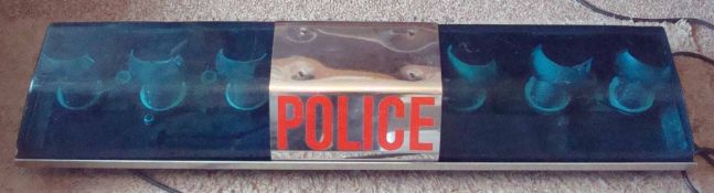 1980s Ford Mondeo Police Car top Light: Rectangle shaped box having Metal base and sloping sides