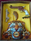 Wells & Brimtoy Growling Tiger Shooting Game: Wells Brimtoy Mechanical Growling Tiger tinplate tiger