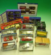 Collection of Diecast Cars and Buses: To include Corgi Classic Sport Car collection of 7 on Wooden