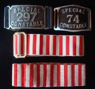 Early 20th Century Special Constabulary Wrist /Arm Bands: To include three Red and White together
