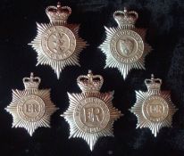 Selection of Police Helmet Plates: To include Metropolitan Police x2, Hull City Police, Shropshire