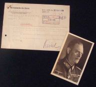WWII – autograph – Wilhelm Keitel – War Criminal hanged at Nuremberg Document signed, dated