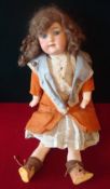 Armand Marseille 390 Jointed Doll: Early Doll having period clothes and shoes no cracks to head with