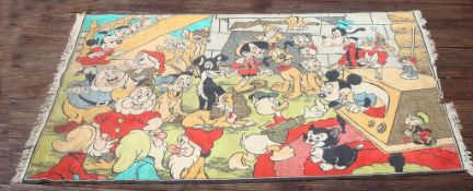 Large Disney Carpet / Rug: Highly illustrated with all the Disney Characters still having vibrant