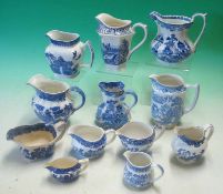 Collection of 19th/20th Century Blue & White China: To include Milk and water Jugs with such