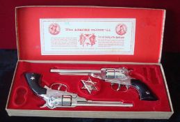 BCM Company, Derby England, circa, 1960 - Outlaw Guns Cap Pistol Set: Comprising: 2 x "Apache"