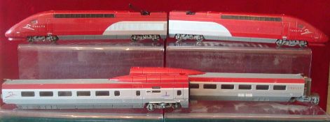 H0 Gauge Mehano High Speed Train: Made in Slovenia 4 section train having Engine 2 coaches and dumpy