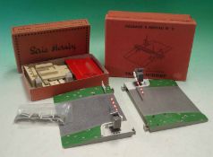 0 Gauge French Hornby Level Crossing and Signal box: No2 Level Crossing made in plastic together