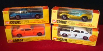 Corgi Whizzwheels: Collection of 4 Cars to consist of 301 ISO Grifo 7 Litre, 303 Roger Clark`s 3