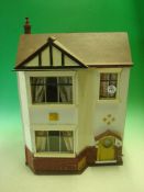 Early Dolls House: Four room 1930s style house with opening front made form wood overall condition