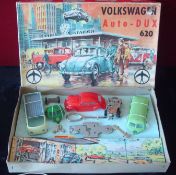 VW Auto-Dux 620 Set by Dux of West Germany: Set comprises a VW Beetle with red plastic body and