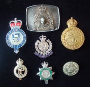 Selection of Non UK Police Helmet / Cap Badges Plates: To include British Honduras Police, Royal