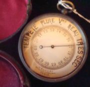 Early 20th Century French Pocket Thermometer: Made by Boucart 35 Quai De L`Horloge Paris 6cm