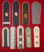 Collection of WW2 German Military Shoulder Boards: Nine in total all singles and no duplicates and