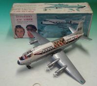 Vickers Viscount turboprop airplane toy by Tomiyama of Japan for Tomy toys: This toy has friction