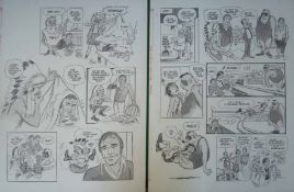 Original Artwork Cannon and Ball featuring in The Look-in Comic: Double page spread from issue