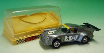 Scalextric Car: Porsche Carrera in silver with number 9 Transfer French issue Ref C/155 in